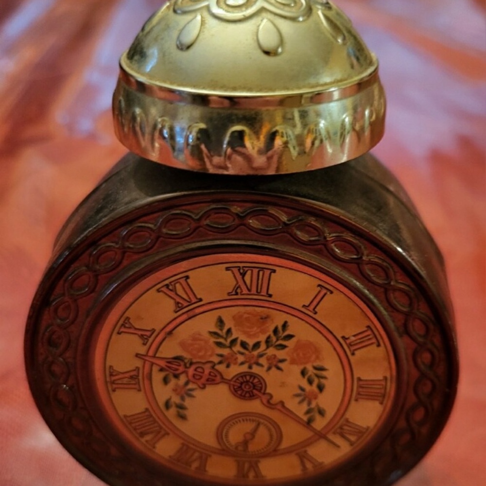 Vintage Style Clock Avon 3 oz Perfume Bottle